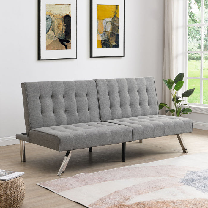 Modern Sofa Bed With Wood Frame And Stainless Legs