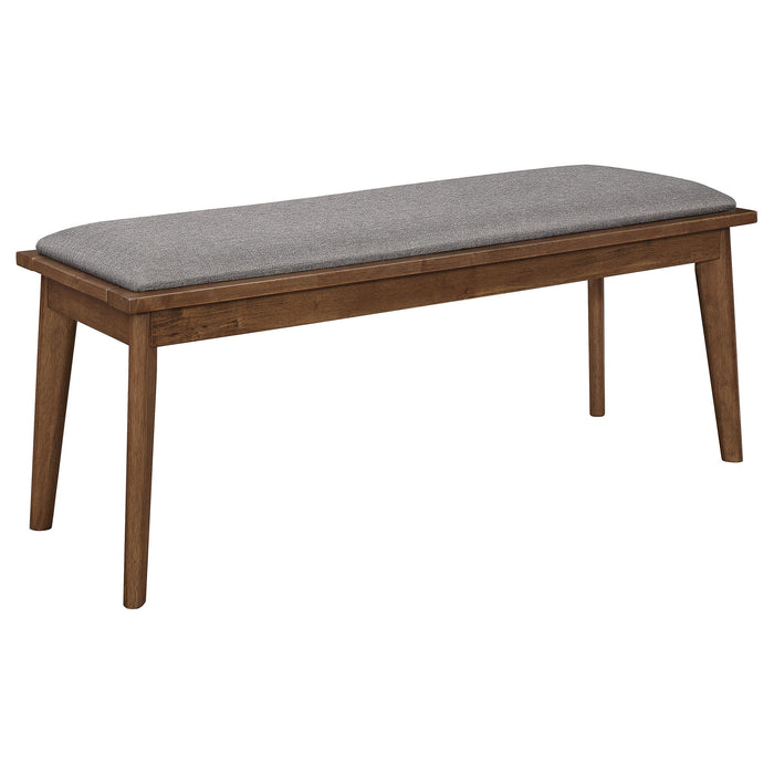 Upholstered Dining Bench - Brown / Gray