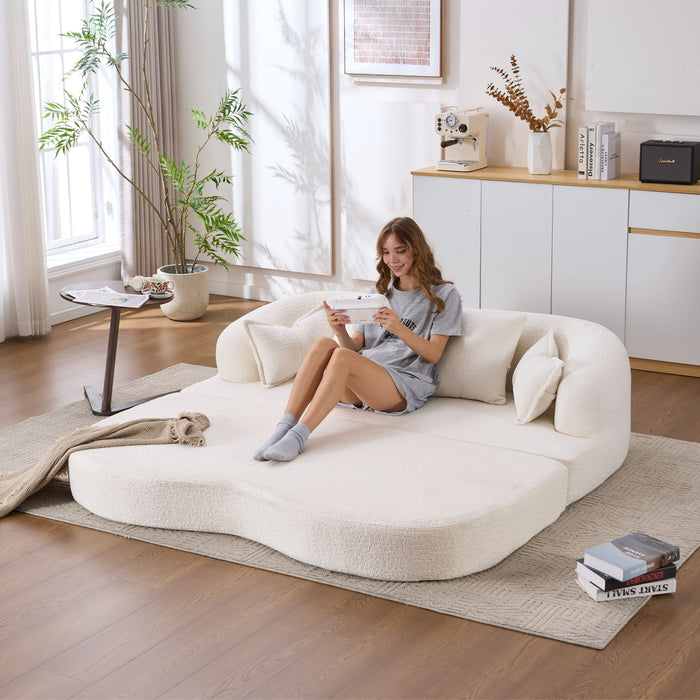 Foldable Sofa Bed, Boneless Couch Convertible Sleeper With 4 Pillows
