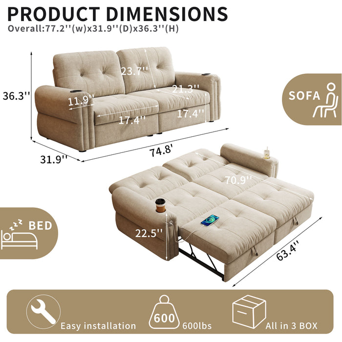 Cloud Like Convertible Sofa Bed With For Living Room