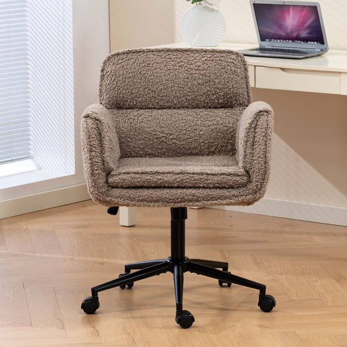 Criss Cross Swivel Desk Chair With Adjustable Armrests & Wheels For Home Office