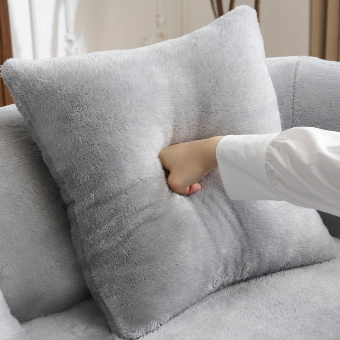 Modular L-Shape Sectional Sofa With Curved Chaise