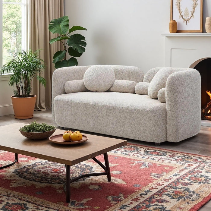 2 Seater Sofa Couch For Living Room - Light Beige