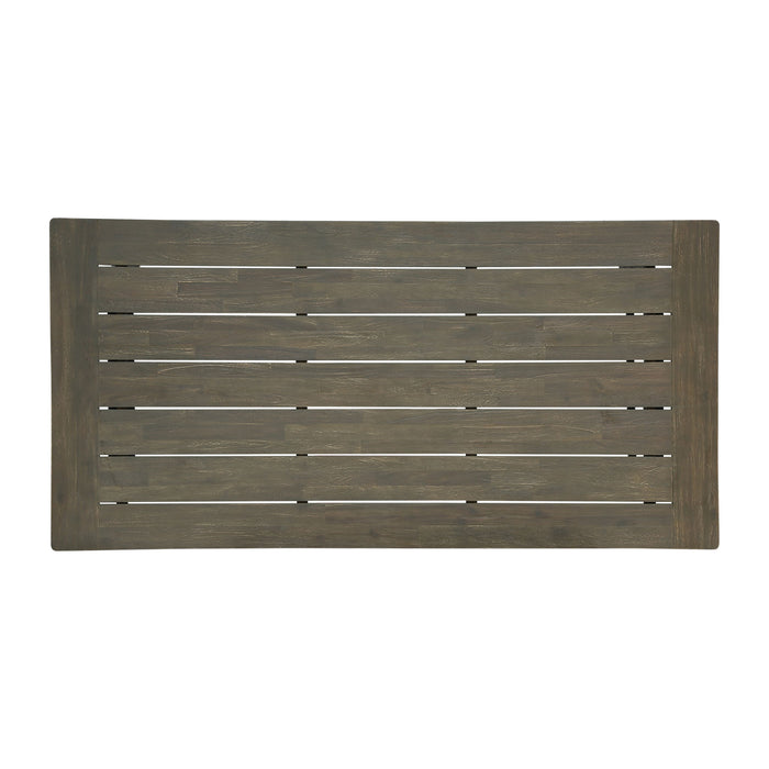 7 Pieces Modern Outdoor Dining Set With Acacia Wood Table And Chairs