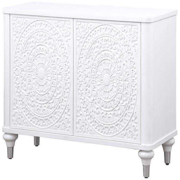 Angus - 2 Door Mandala Accent Cabinet - White
