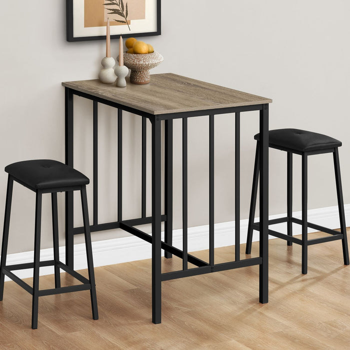 3 Pieces Dining Set, Counter Height, Rectangular, Small, Contemporary & Modern