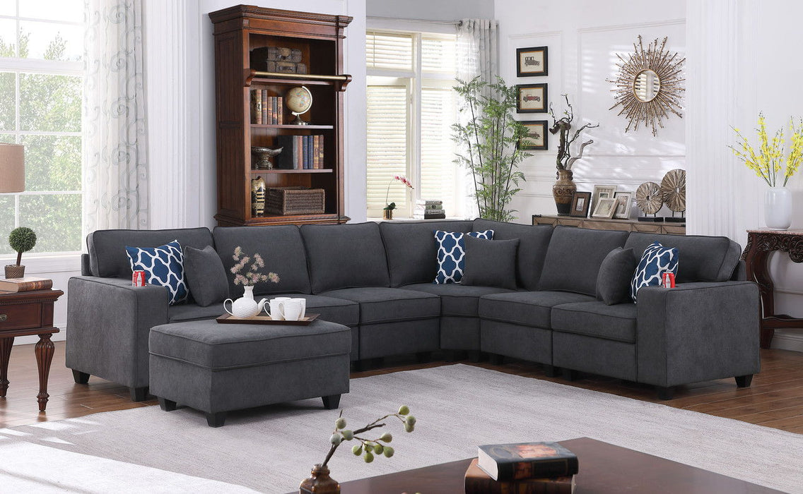 Cooper - Sectional Sofa With Ottoman And Cupholder