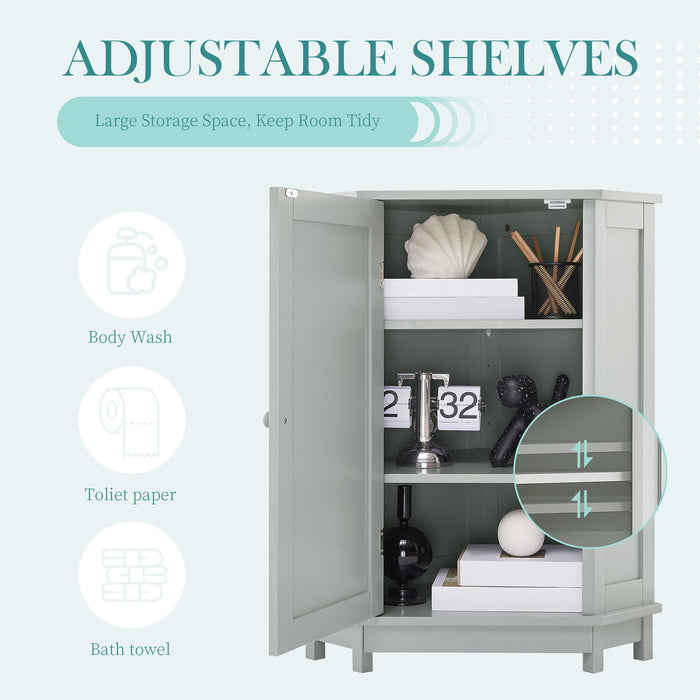 Triangle Corner Bathroom Cabinet With Adjustable Shelf, Storage Unit - Gray