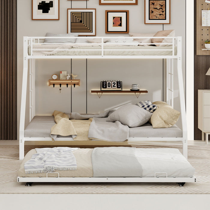 Bunk Bed For Kids, Convertible Frame With Ladders & Guardrail
