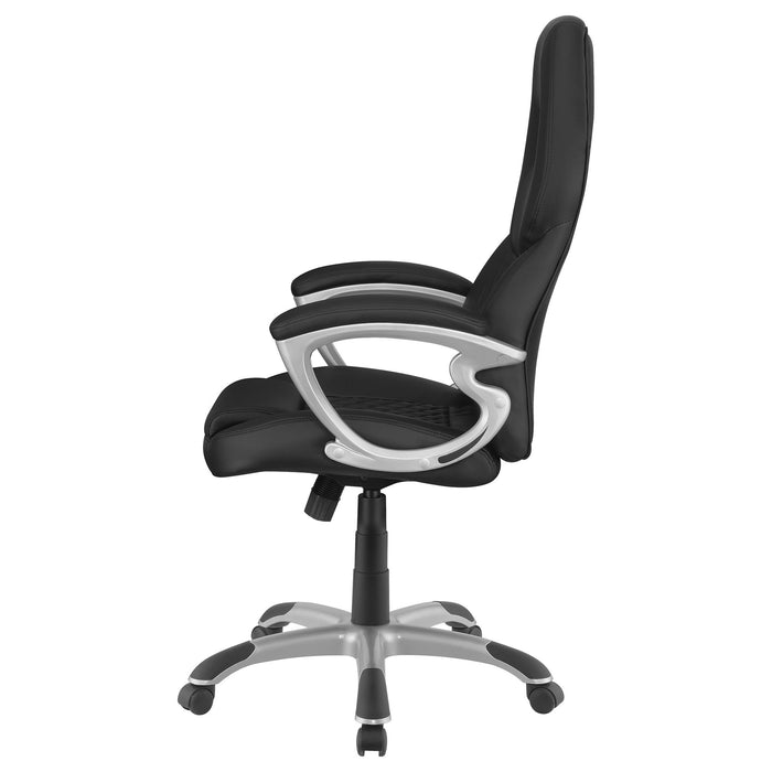 Bruce - Upholstered Adjustable Home Office Chair With Ergonomic Support And Smooth Swivel Function - Black