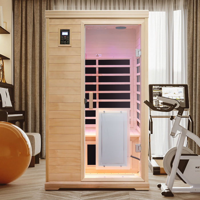 2 Person Far Infrared Hemlock Indoor Sauna Room - Natural