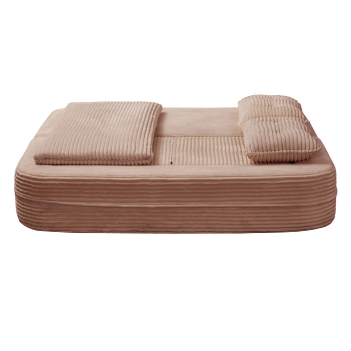 Multi Functional Sectional Sofa Bed With Independent Chaise Lounge And Functional Blanket