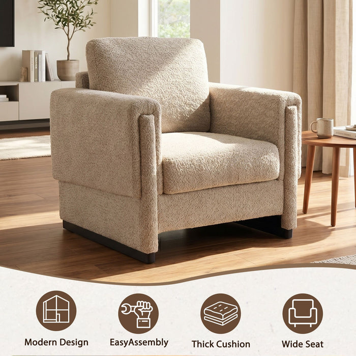 Upholstered Accent Armchair With Square Arm