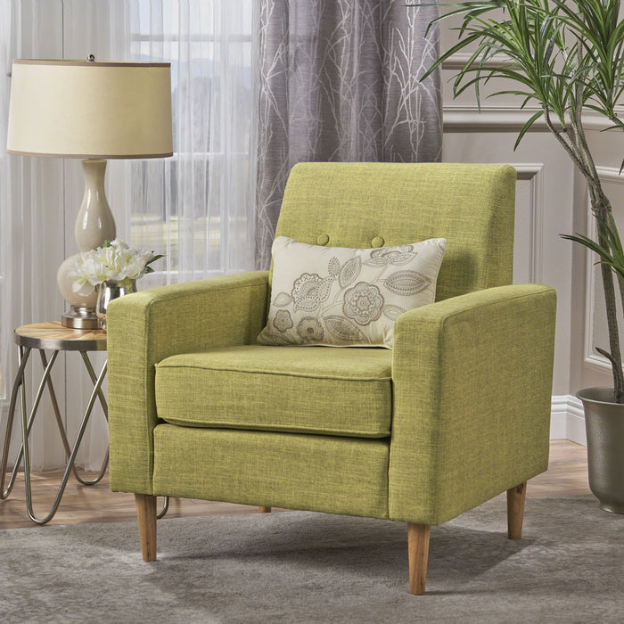 Nebulize - Upholstered Fabric Club Chair With Button Tufted And Square Off Arm And Back