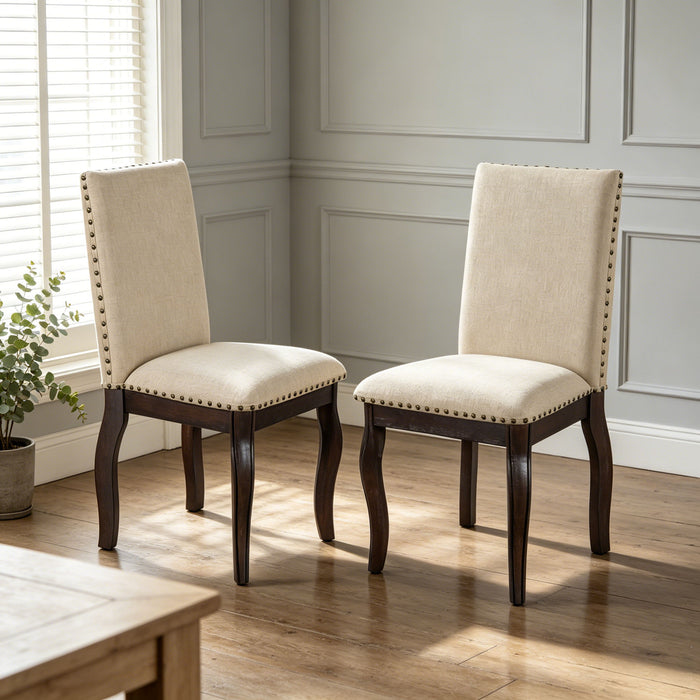 Upholstered Dining Chairs With Nailhead (Set of 2)