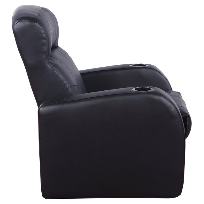 Upholstered Recliner With Cup Holder Comfort Lounge Chair - Black