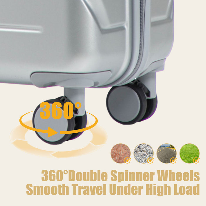 Hard Shell Luggage With Scratch Resistant Surface, 4 Wheels, Combination Lock & Side Hooks