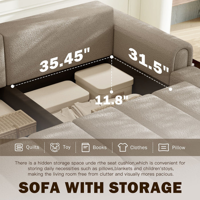 4 Seater Modern Couch With Seats Storage