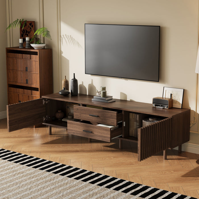 TV Stand For TVs Up To 80", Media Entertainment Center With Ample Storage - Dark Brown