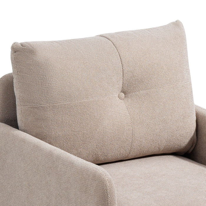 Contemporary Accent Chair With Metal Legs, Comfy Chenille Fabric Armchair