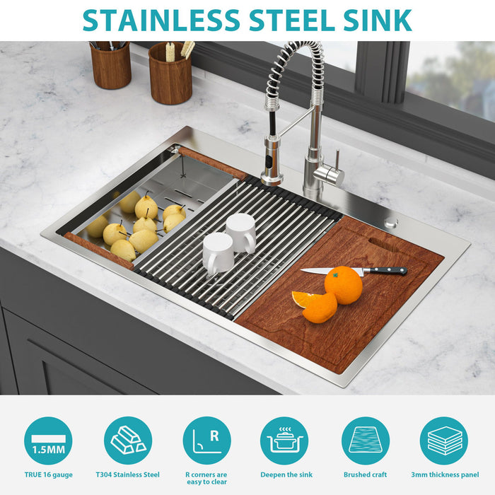 Topmount Drop In Kitchen Sink With Double Bowl Design