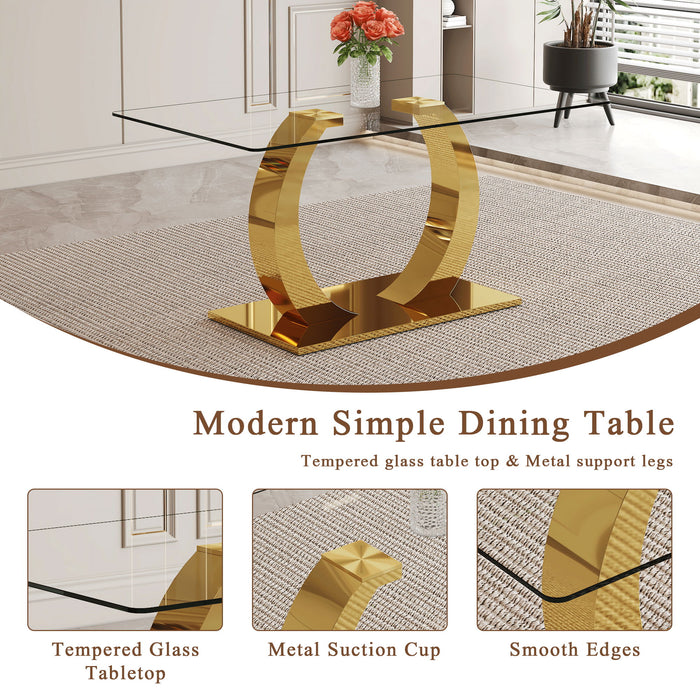 Dining Table For Living Spaces - Gold / Transparent