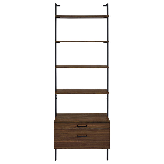 Wendell - 4 Shelf Storage Wall Bookshelf - Walnut