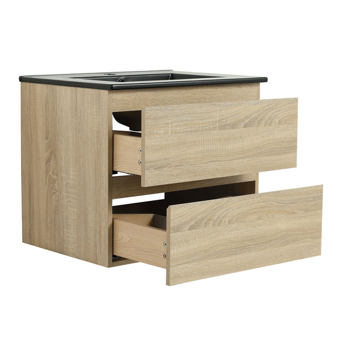 Wall Mounted Bathroom Vanity With Sink, 2 Soft Close Drawers