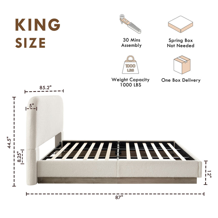 Linton - Upholstered Platform Bed With Curved Headboard