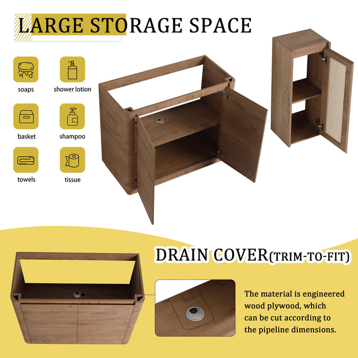 Freestanding Bathroom Vanity With Sink And 2 Soft Close Doors