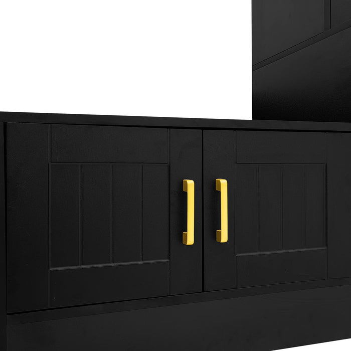 Wall Unit Entertainment Center With Bookshelves For TVs Up To 80"