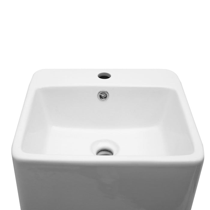 Pedestal Sink 16" For Powder Rooms - White