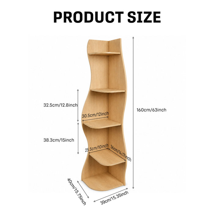 5 Tier S - Shaped Corner Shelf For Living Room