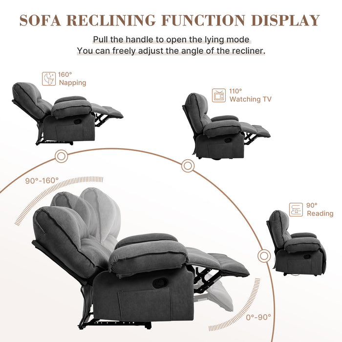 Oversized Manual Recliner Chair Sofa For Living Room