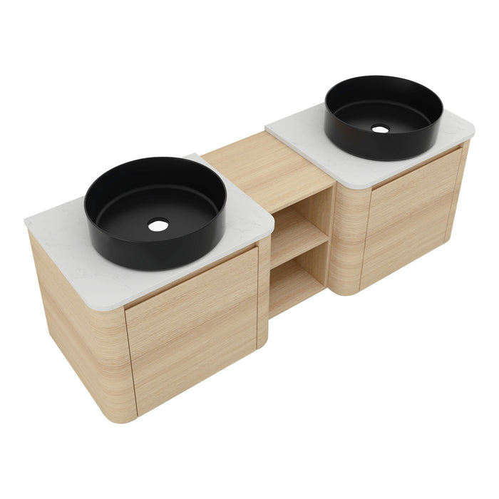 Mounted Bathroom Vanity With Art Sink, 1 Storage Shelf, Soft Close Door