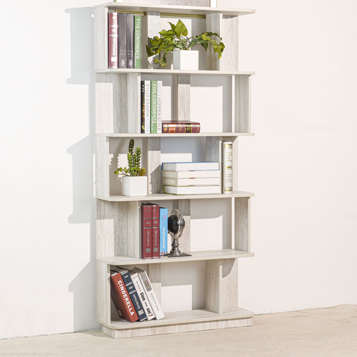 Modern 5 Tier Open Storage Bookcase