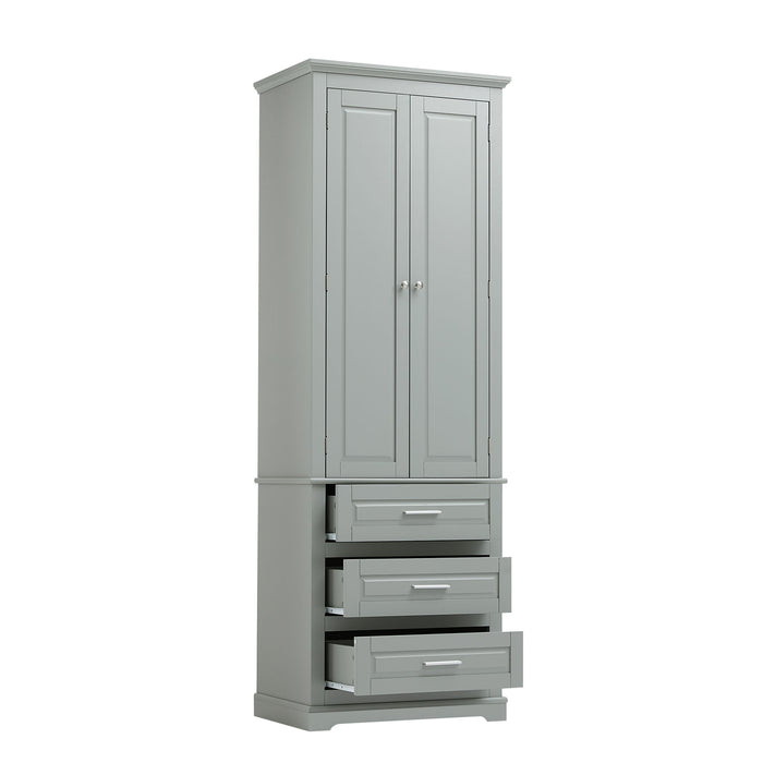Tall Storage Cabinet With 3 Drawers For Bathroom