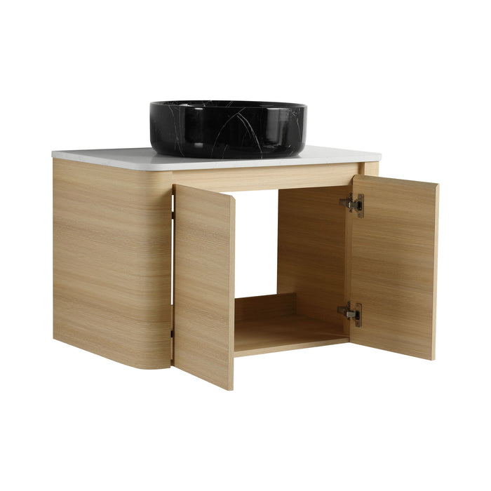 Mounted Bathroom Vanity & Art Sink & 2 Soft Close Doors