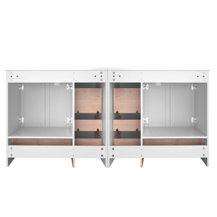 Shaker Free Standing Bathroom Vanity Cabinet & Sink, Soft Close Drawers, Soft Close Doors