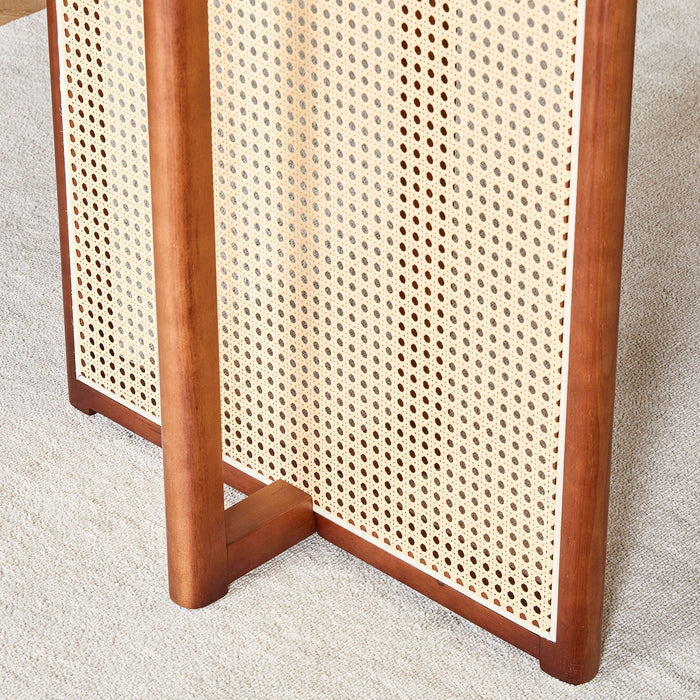 Dining Table With Imitation Rattan Design For Dining Room