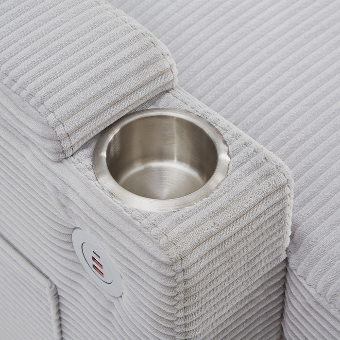 U Shaped Sectional Sofa Bed With Storage Chaise Lounges, USB Ports, And Cup Holders