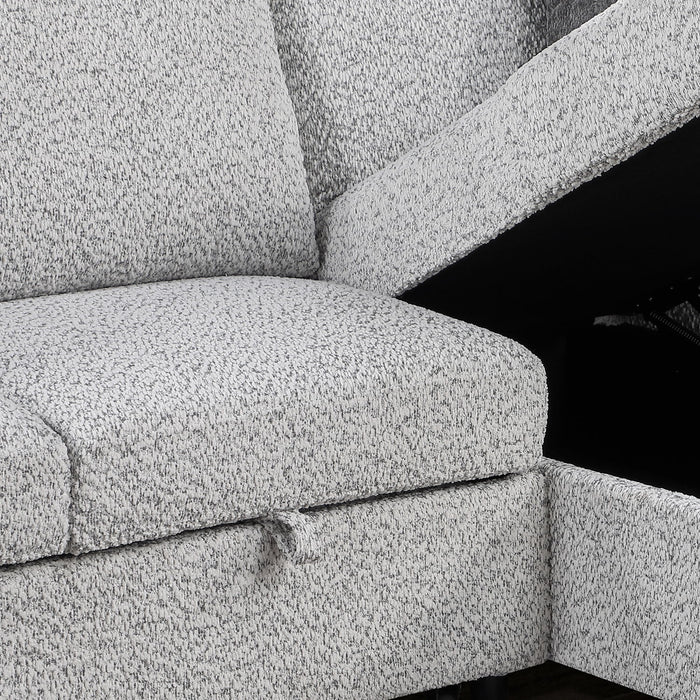 Giza - Modular Sectional Sofa With Sleeper, Storage, USB Charging - Gray