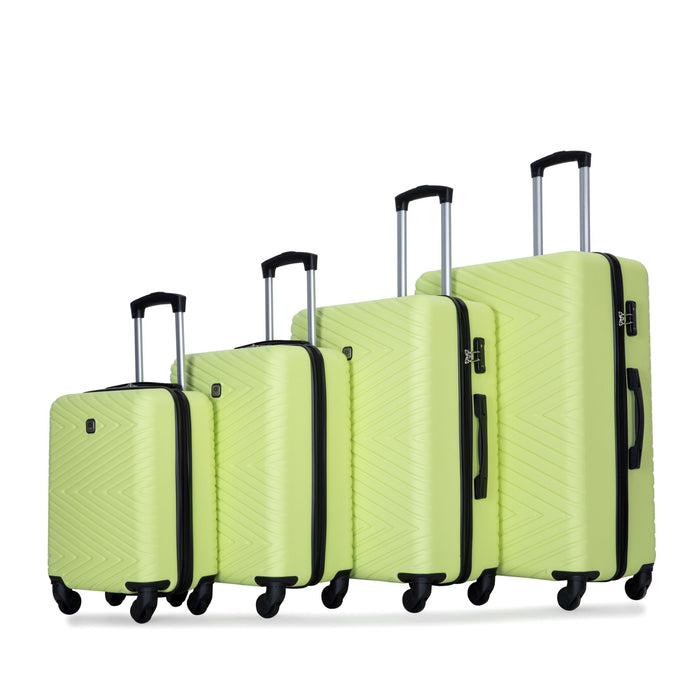 Luggage 4 Piece Lightweight Suitcase With Rotating Wheels With Tsa Lock,