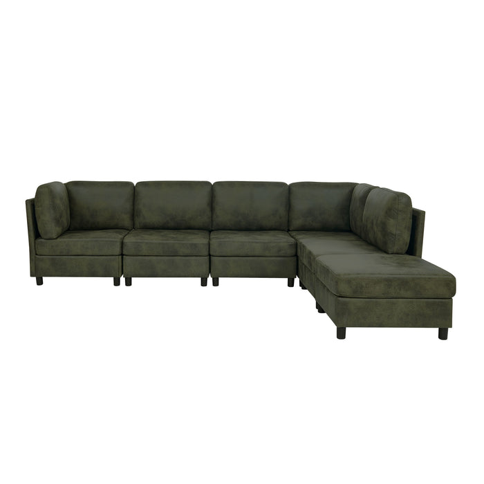 Upholstered Modular Sectional With Custom Configuration And Removable Cushions