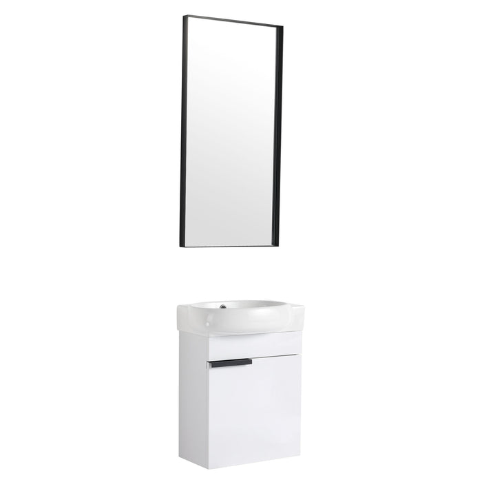 Soft Close Doors Bathroom Vanity With Sink, Compact Wall Mounted Design Basin