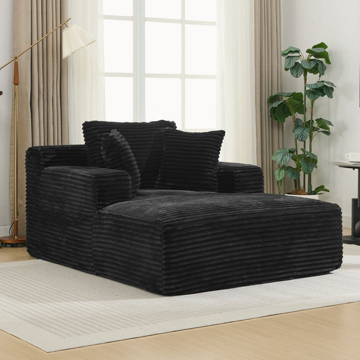 Modern Full Compressed Chaise Lounge Sofa Bed With Removable Pillows