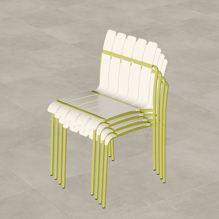 4 Piece Set Of Modern Color Block Designed Single Chairs