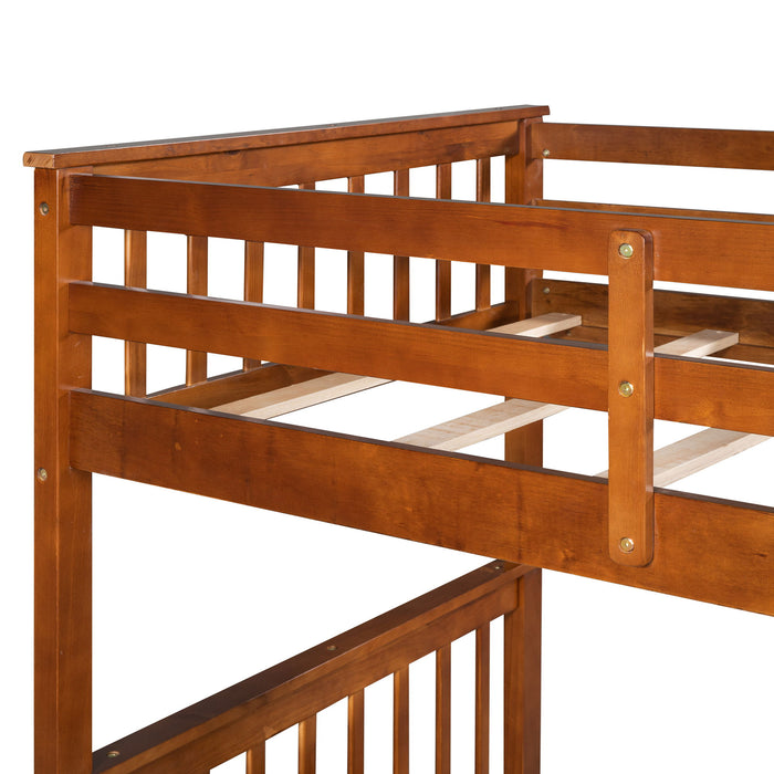 Bunk Bed With Ladders And 2 Storage Drawers