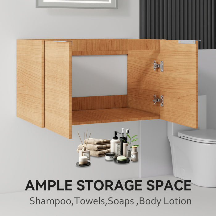 Floating Bathroom Vanity Cabinet & Soft Close Double Doors, Spacious Interior Storage, Wall Mounted, Cabinet Only