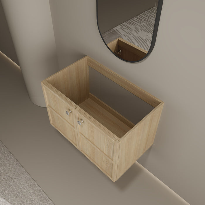 Modern Wall Mounted Bathroom Vanity With Soft Closing Doors